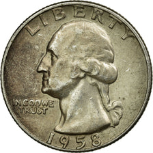 Coin, United States, Washington Quarter, Quarter, 1958, U.S. Mint, Philadelphia