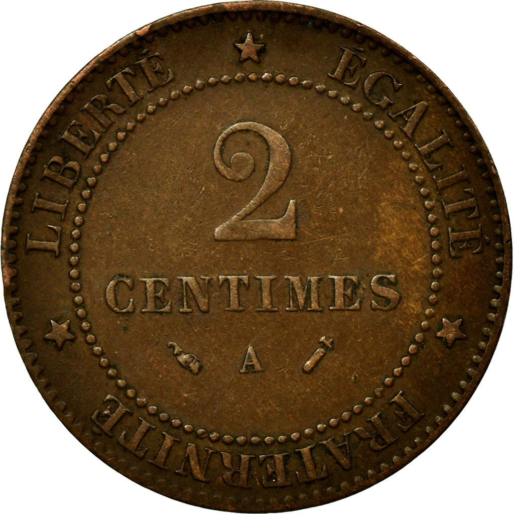 Münze, Frankreich, Cérès, 2 Centimes, 1893, Paris, SS, Bronze, KM:827.1
