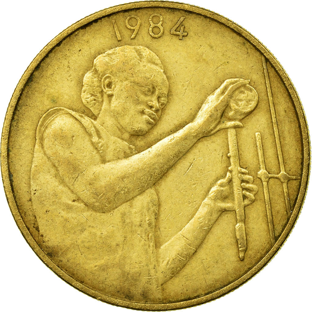 Coin, West African States, 25 Francs, 1984, Paris, VF(30-35), Aluminum-Bronze