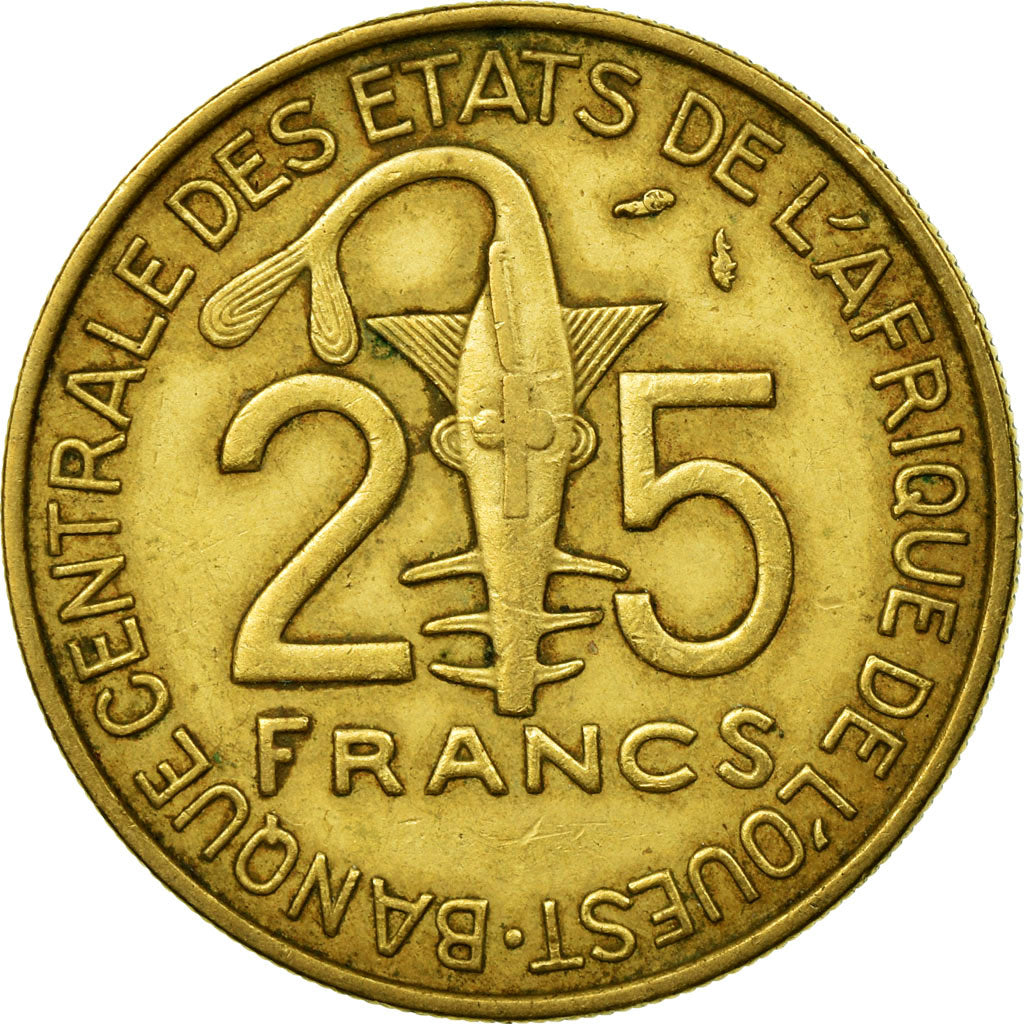Coin, West African States, 25 Francs, 1984, Paris, VF(30-35), Aluminum-Bronze