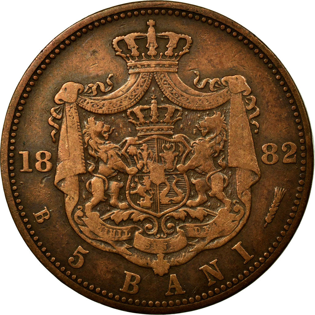 Coin, Romania, Carol I, 5 Bani, 1882, EF(40-45), Copper, KM:19