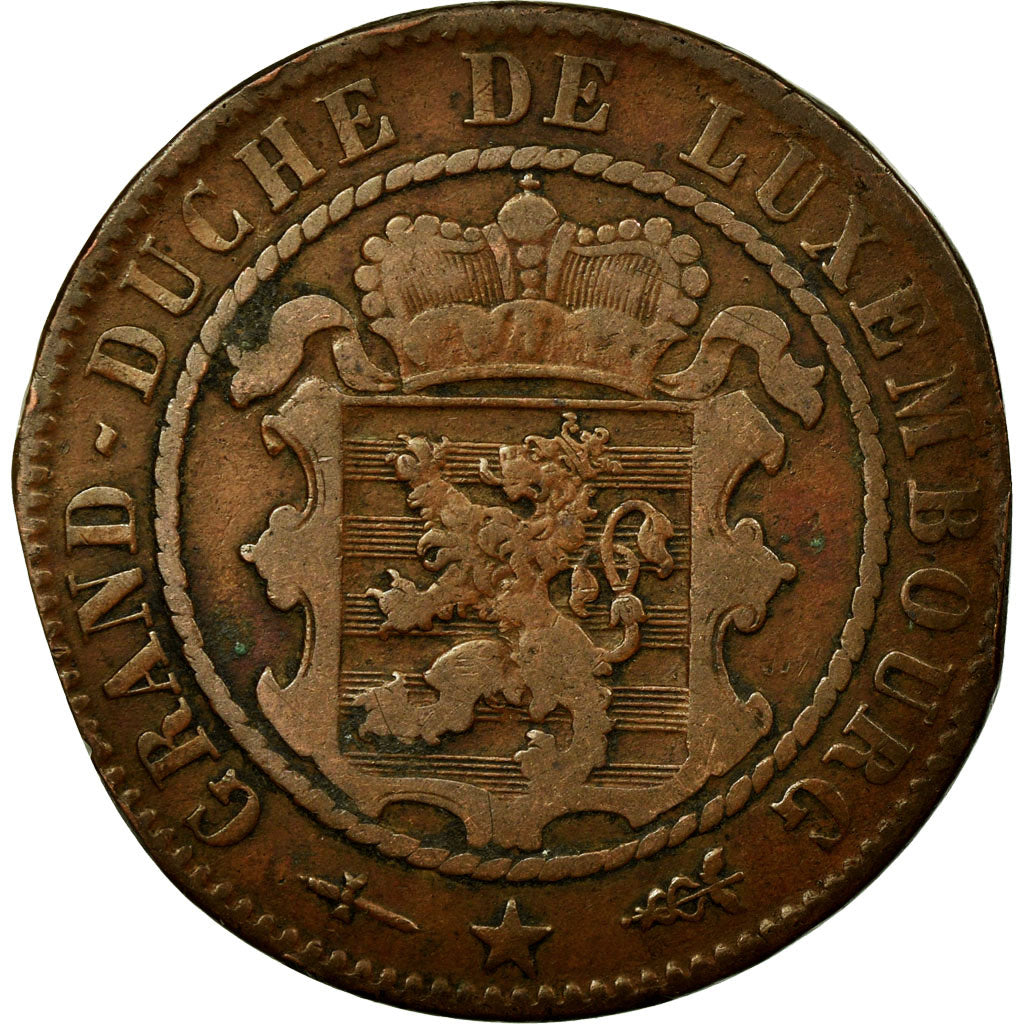 Munten, Luxemburg, William III, 10 Centimes, 1870, Utrecht, ZF, Bronze, KM:23.1