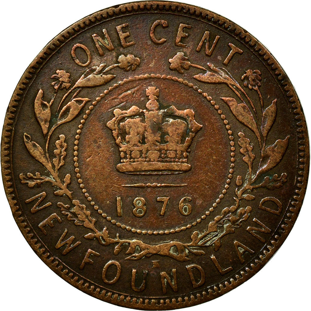 Coin, NEWFOUNDLAND, Large Cent, 1876, Royal Canadian Mint, EF(40-45), Bronze