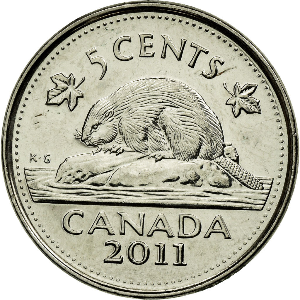 Coin, Canada, Elizabeth II, 5 Cents, 2011, Royal Canadian Mint, Winnipeg