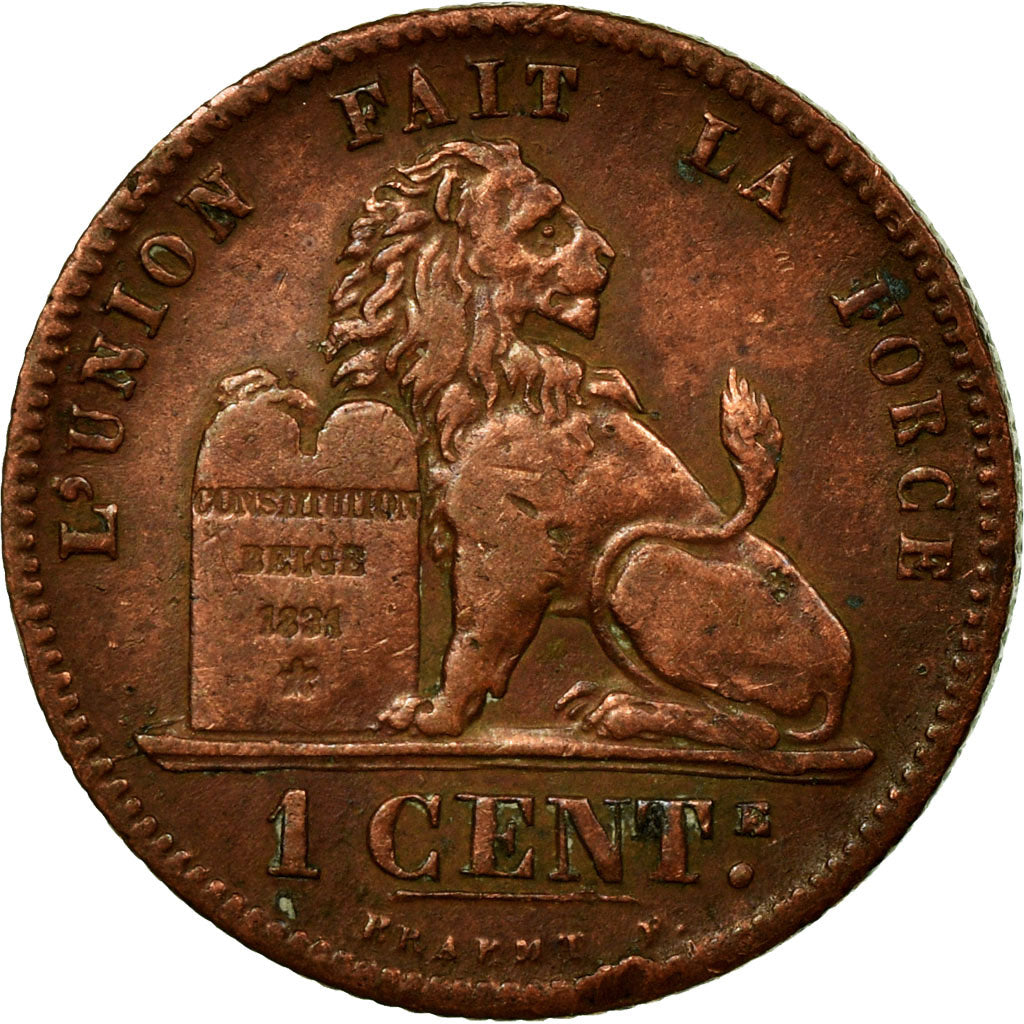 Coin, Belgium, Leopold II, Centime, 1876, EF(40-45), Copper, KM:33.1