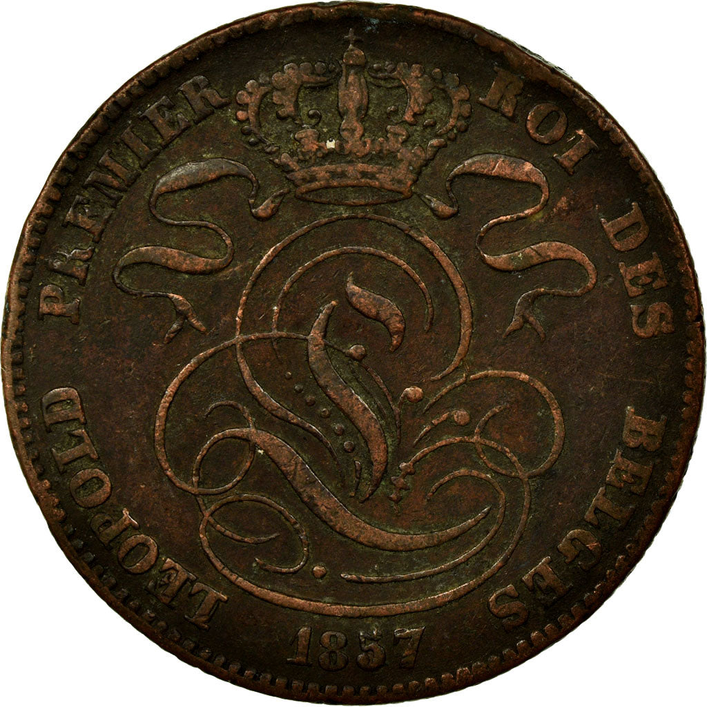 Coin, Belgium, Leopold I, 5 Centimes, 1857, VF(30-35), Copper, KM:5.1