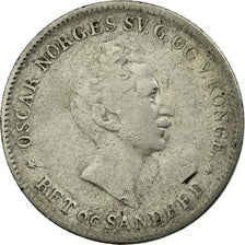 Coin, Norway, Oscar I, 24 Skilling, 1855, F(12-15), Silver, KM:315.2