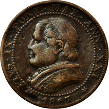 Münze, Italien Staaten, PAPAL STATES, Pius IX, Soldo, 5 Centesimi, 1867, Milan