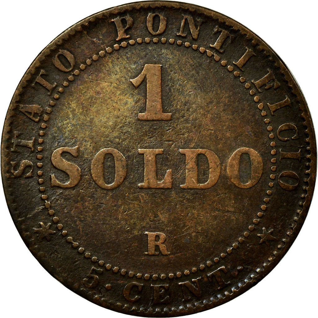 Coin, ITALIAN STATES, PAPAL STATES, Pius IX, Soldo, 5 Centesimi, 1867, Milan