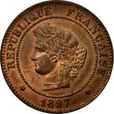 Coin, France, Cérès, 5 Centimes, 1897, Paris, AU(55-58), Bronze, KM:821.1