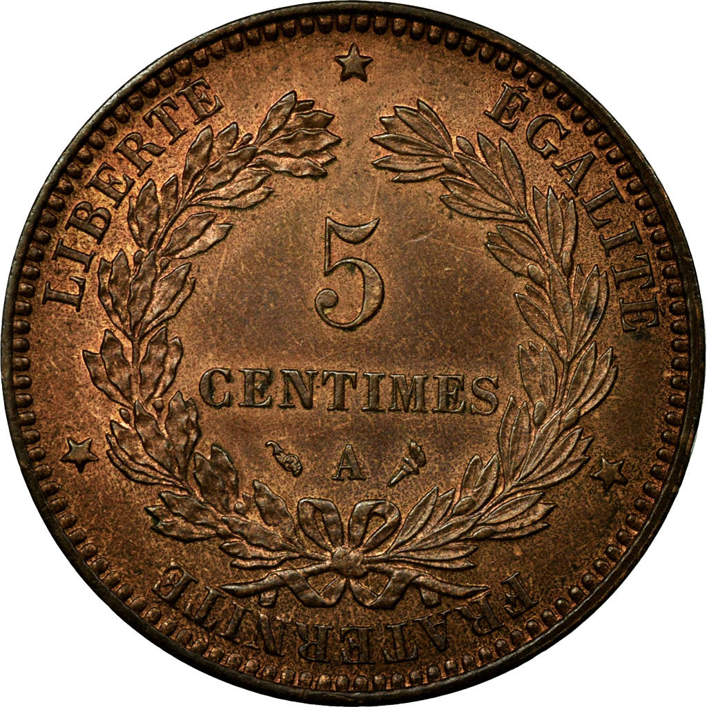 Coin, France, Cérès, 5 Centimes, 1897, Paris, AU(55-58), Bronze, KM:821.1