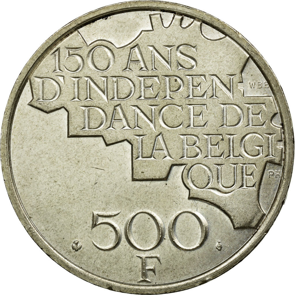 Coin, Belgium, 500 Francs, 500 Frank, 1980, Brussels, AU(55-58), Silver Clad