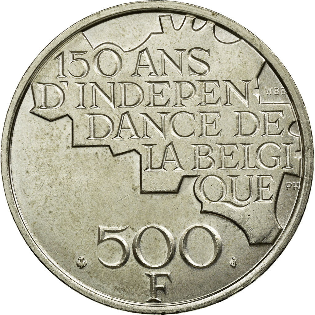 Coin, Belgium, 500 Francs, 500 Frank, 1980, Brussels, AU(50-53), Silver Clad