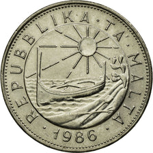 Coin, Malta, Lira, 1986, British Royal Mint, EF(40-45), Nickel, KM:82