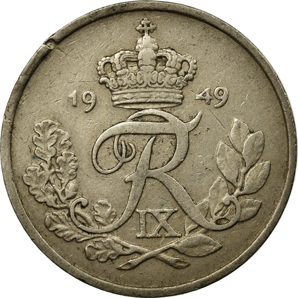 Monnaie, Danemark, Frederik IX, 25 Öre, 1949, Copenhagen, TB+, Copper-nickel