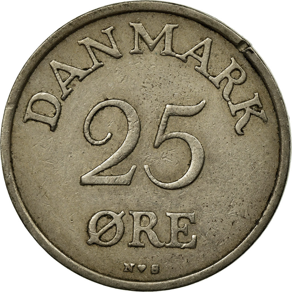 Monnaie, Danemark, Frederik IX, 25 Öre, 1949, Copenhagen, TB+, Copper-nickel