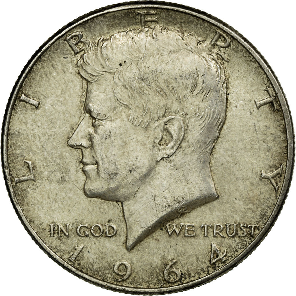 Coin, United States, Kennedy Half Dollar, Half Dollar, 1964, U.S. Mint