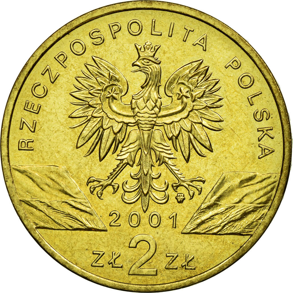 Coin, Poland, 2 Zlote, 2001, Warsaw, EF(40-45), Brass, KM:414