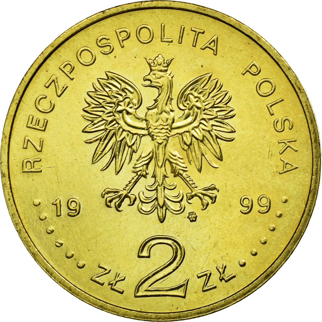 Coin, Poland, 2 Zlote, 1999, Warsaw, EF(40-45), Brass, KM:356
