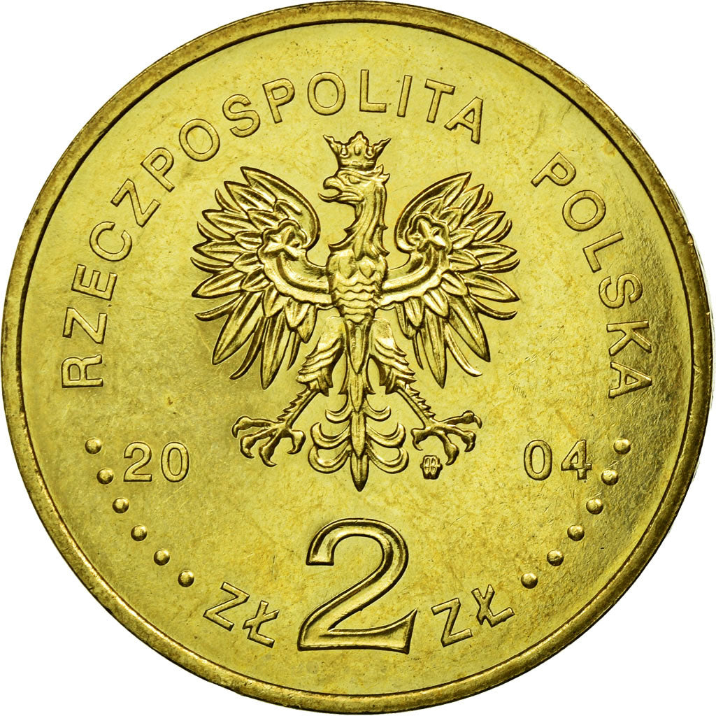 Coin, Poland, 2 Zlote, 2004, Warsaw, EF(40-45), Brass, KM:496