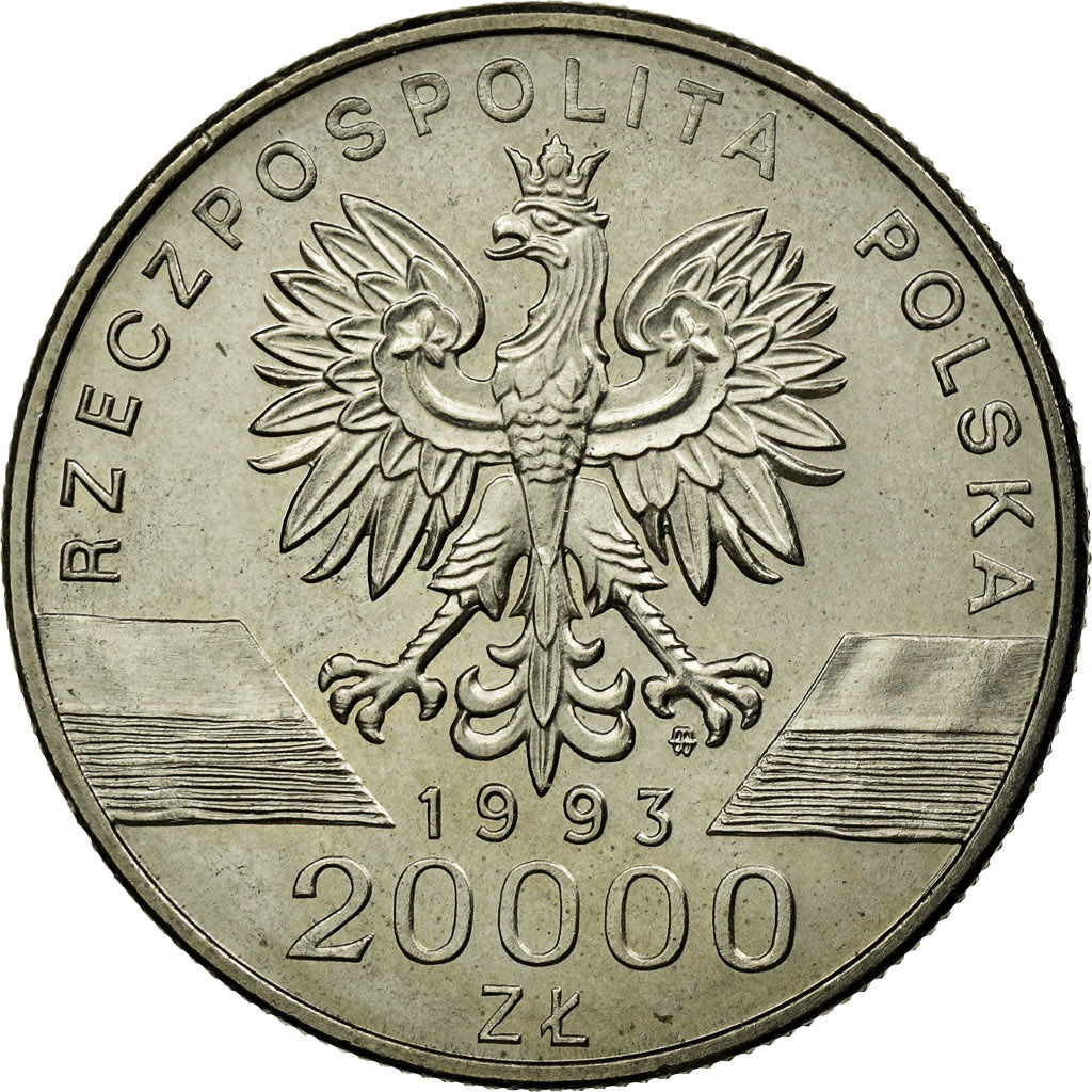 Münze, Polen, 20000 Zlotych, 1993, Warsaw, VZ, Copper-nickel, KM:243