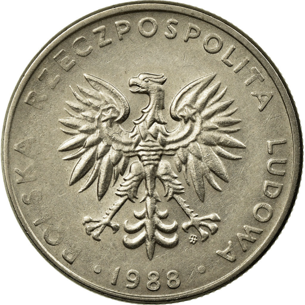 Moneta, Polonia, 20 Zlotych, 1988, Warsaw, BB, Rame-nichel, KM:153.1