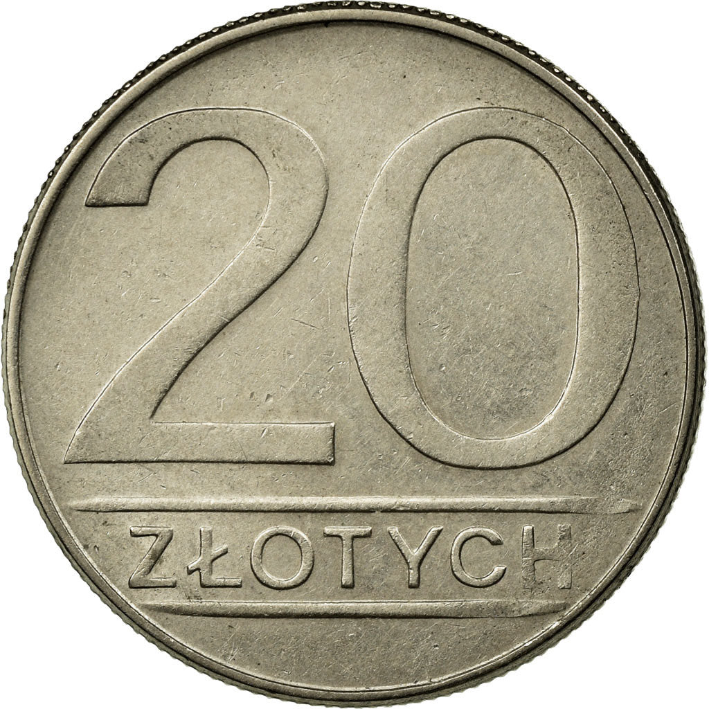 Moneta, Polonia, 20 Zlotych, 1988, Warsaw, BB, Rame-nichel, KM:153.1