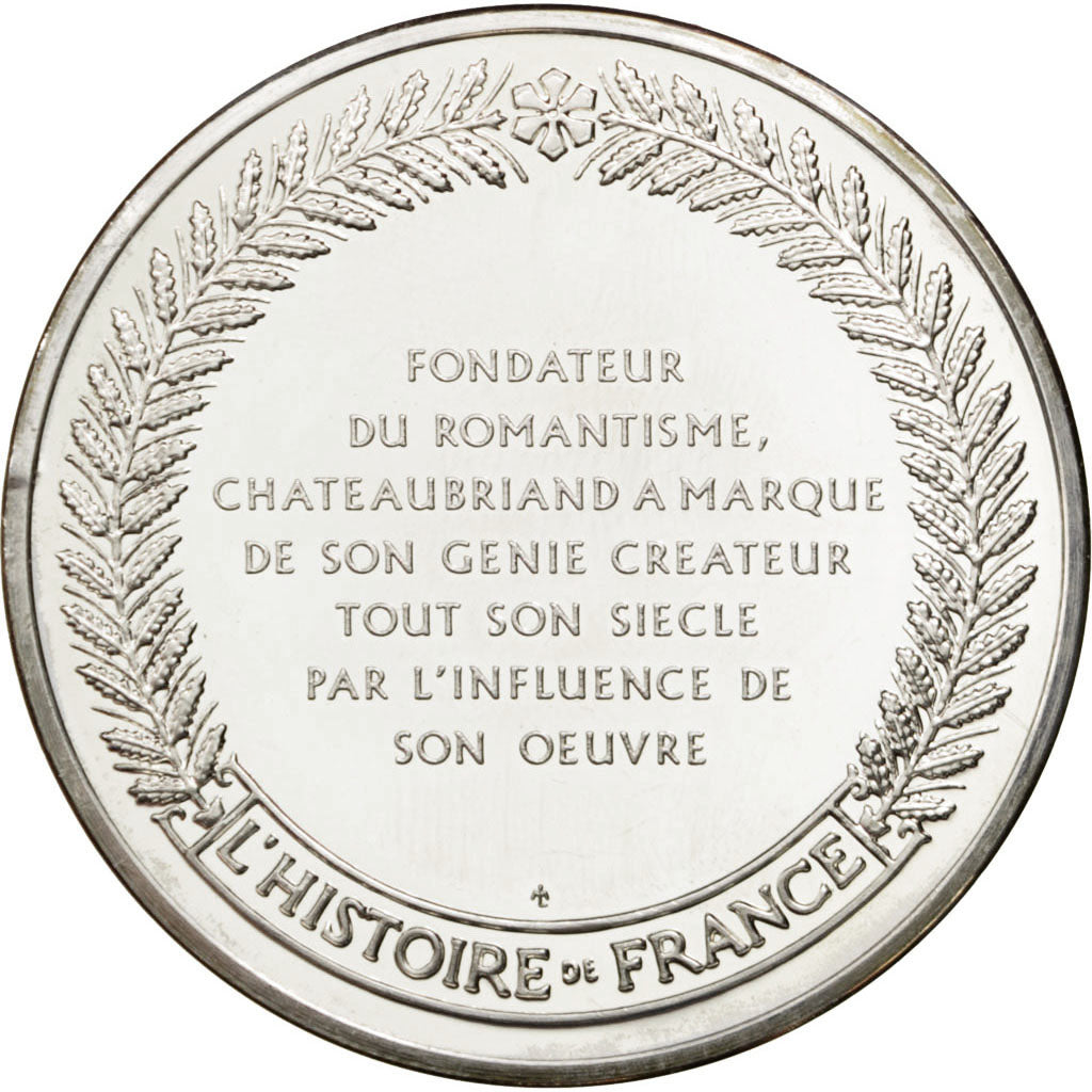 FRANCE, History, French Fifth Republic, Medal, MS(60-62), Silver, 44, 37.50