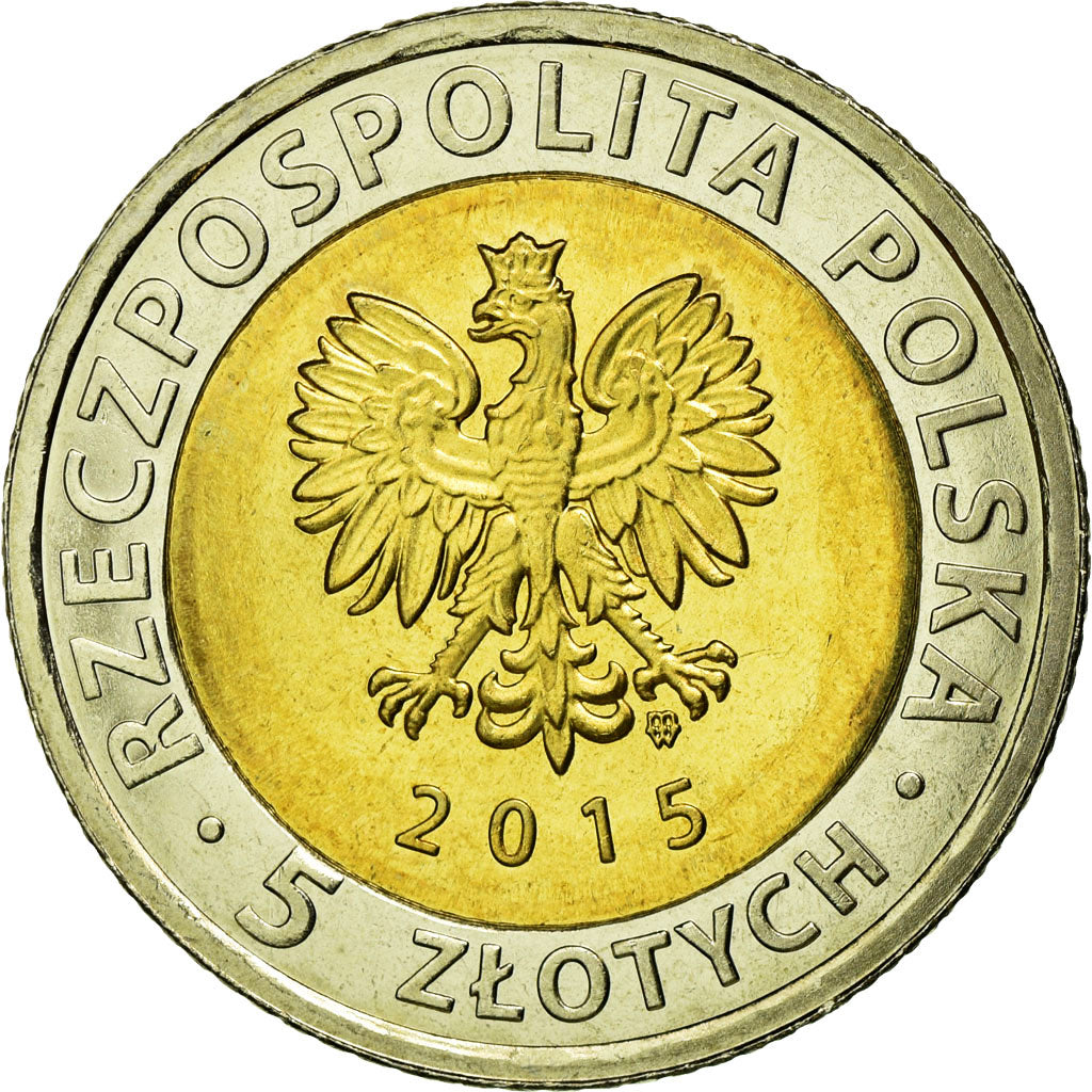 Monnaie, Pologne, 5 Zlotych, 2015, Warsaw, SUP+, Bi-Metallic