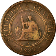 Coin, FRENCH INDO-CHINA, Cent, 1889, Paris, EF(40-45), Bronze, KM:1