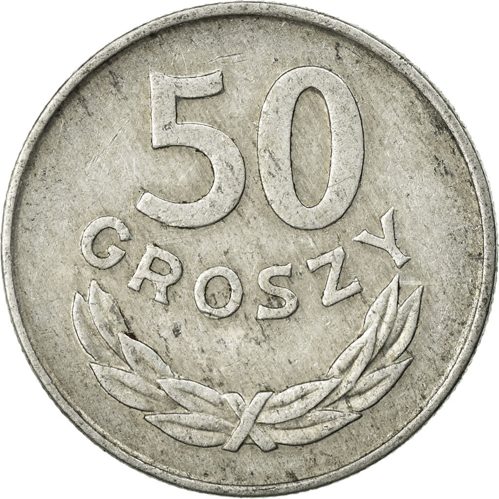 Coin, Poland, 50 Groszy, 1977, Warsaw, VF(30-35), Aluminum, KM:48.1