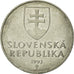 Moneta, Slovacchia, 2 Koruna, 1993, MB+, Acciaio placcato nichel, KM:13