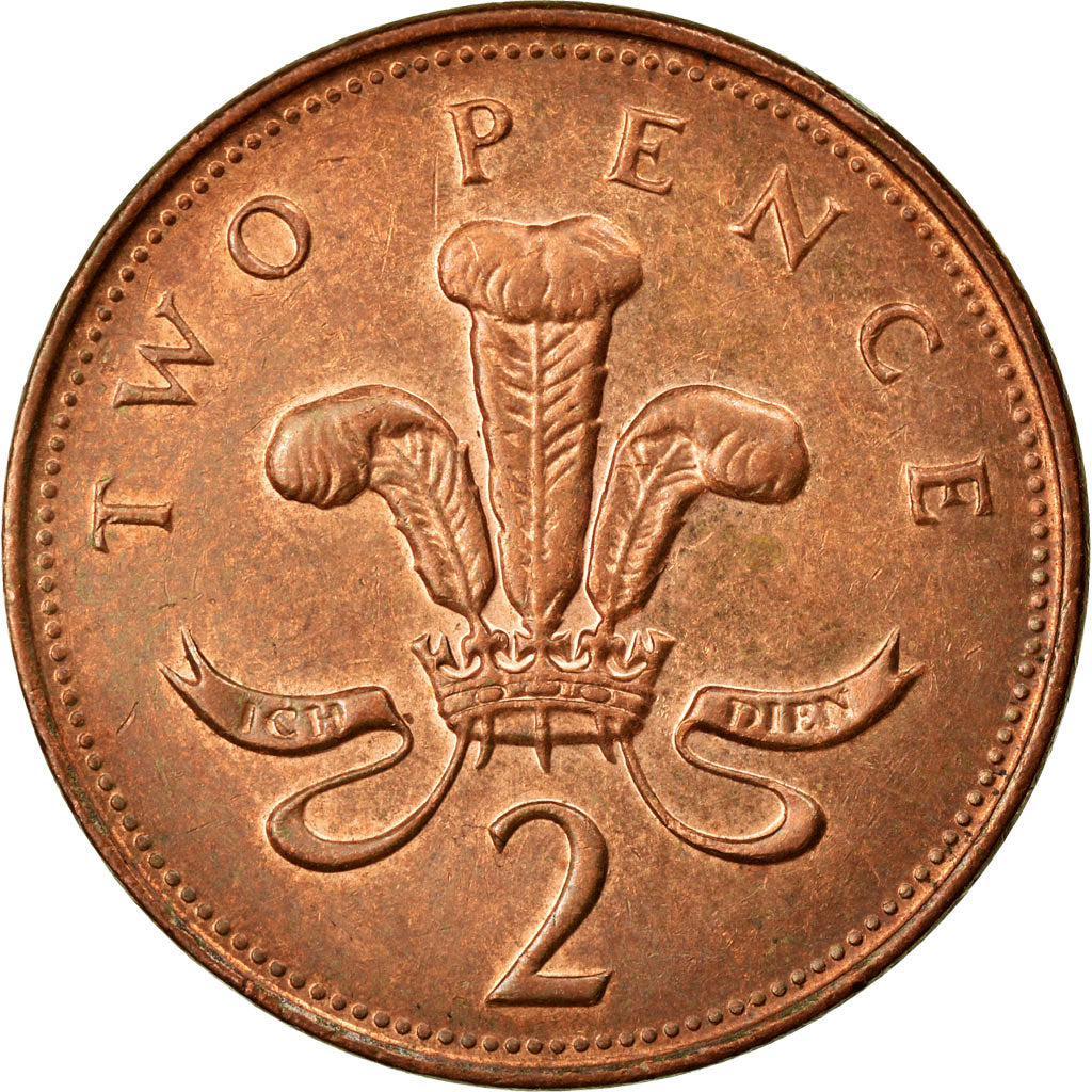 Moneda, Gran Bretaña, Elizabeth II, 2 Pence, 2001, BC+, Cobre chapado en acero