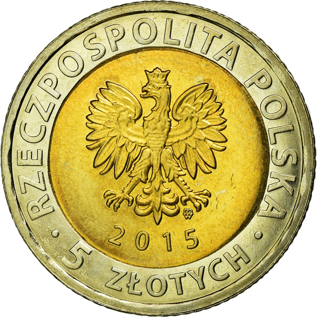 Monnaie, Pologne, 5 Zlotych, 2015, Warsaw, SUP+, Bi-Metallic