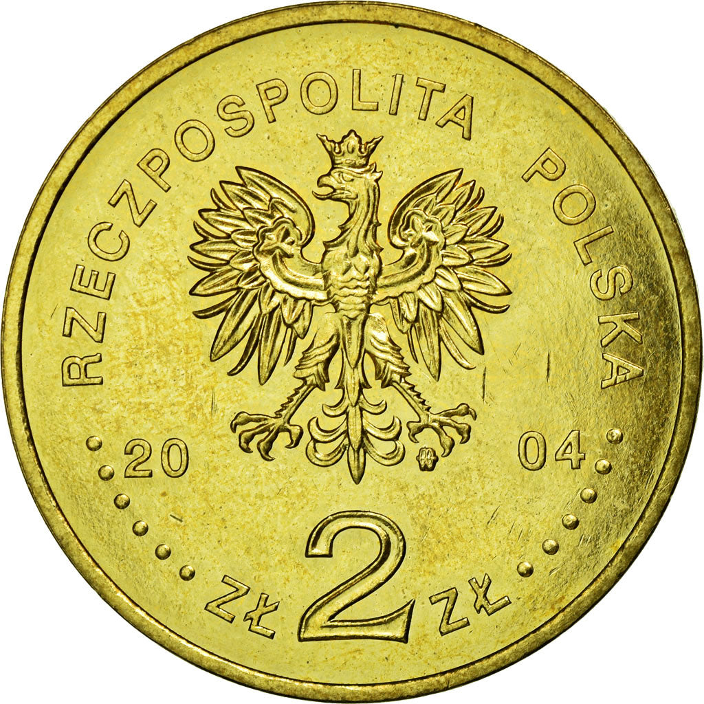 Coin, Poland, 2 Zlote, 2004, Warsaw, EF(40-45), Brass, KM:496