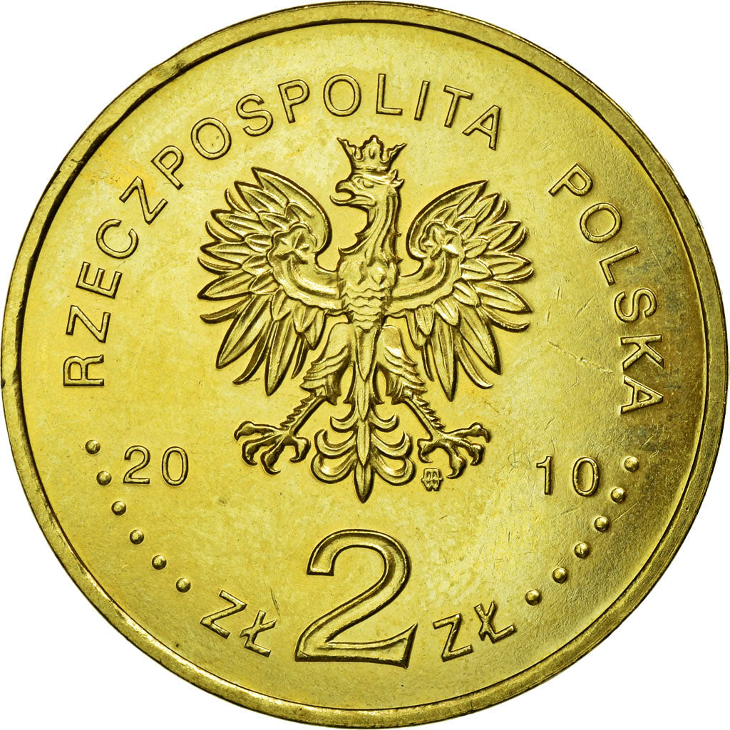 Coin, Poland, 2 Zlote, 2010, Warsaw, EF(40-45), Brass, KM:718