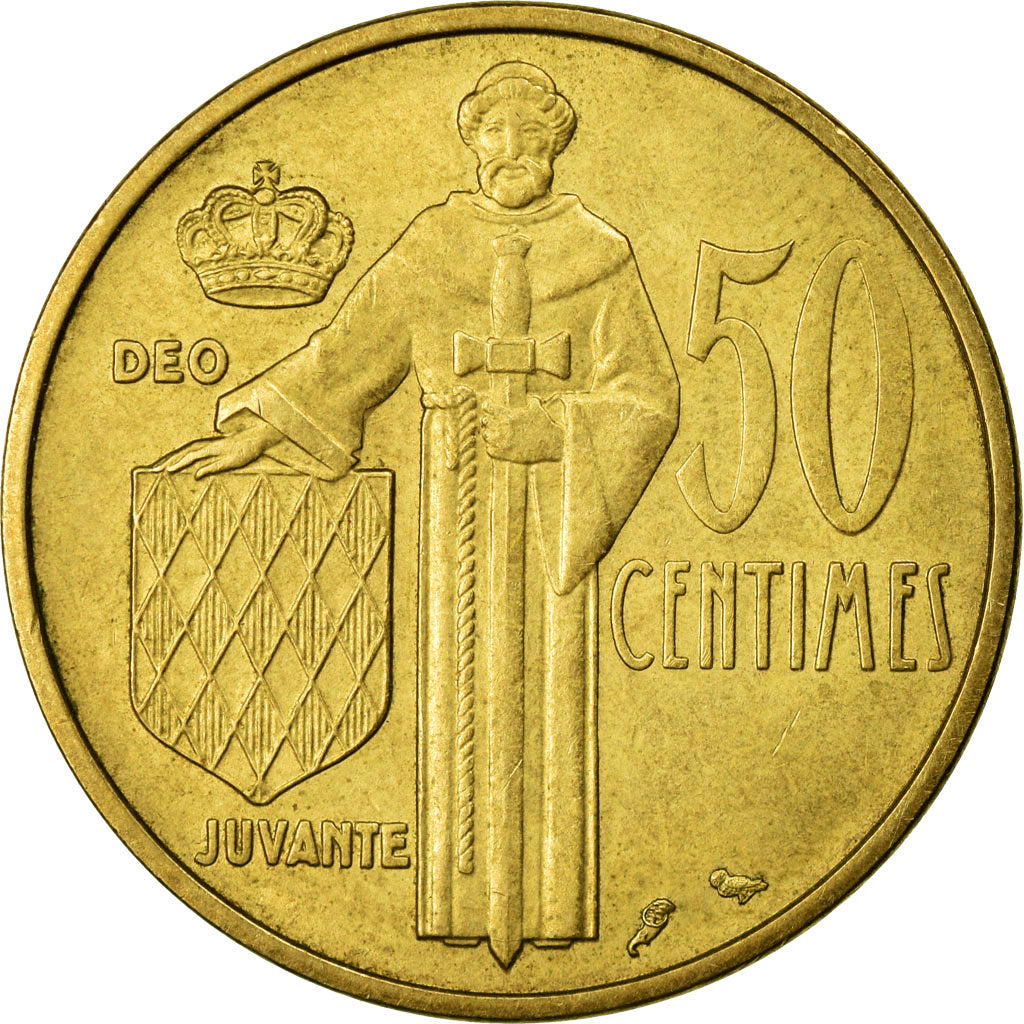 Coin, Monaco, Rainier III, 50 Centimes, 1962, EF(40-45), Aluminum-Bronze