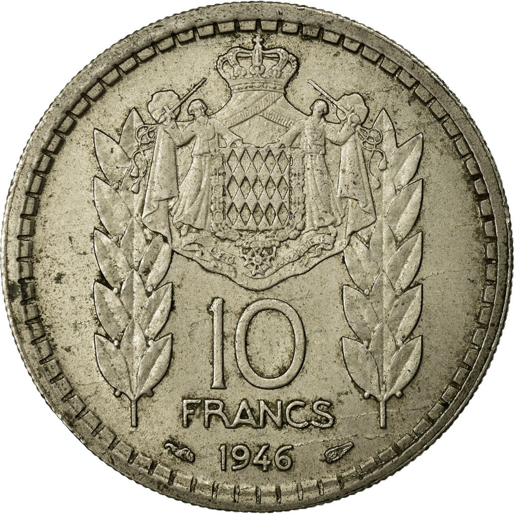 Monnaie, Monaco, Louis II, 10 Francs, 1946, Poissy, TB+, Copper-nickel