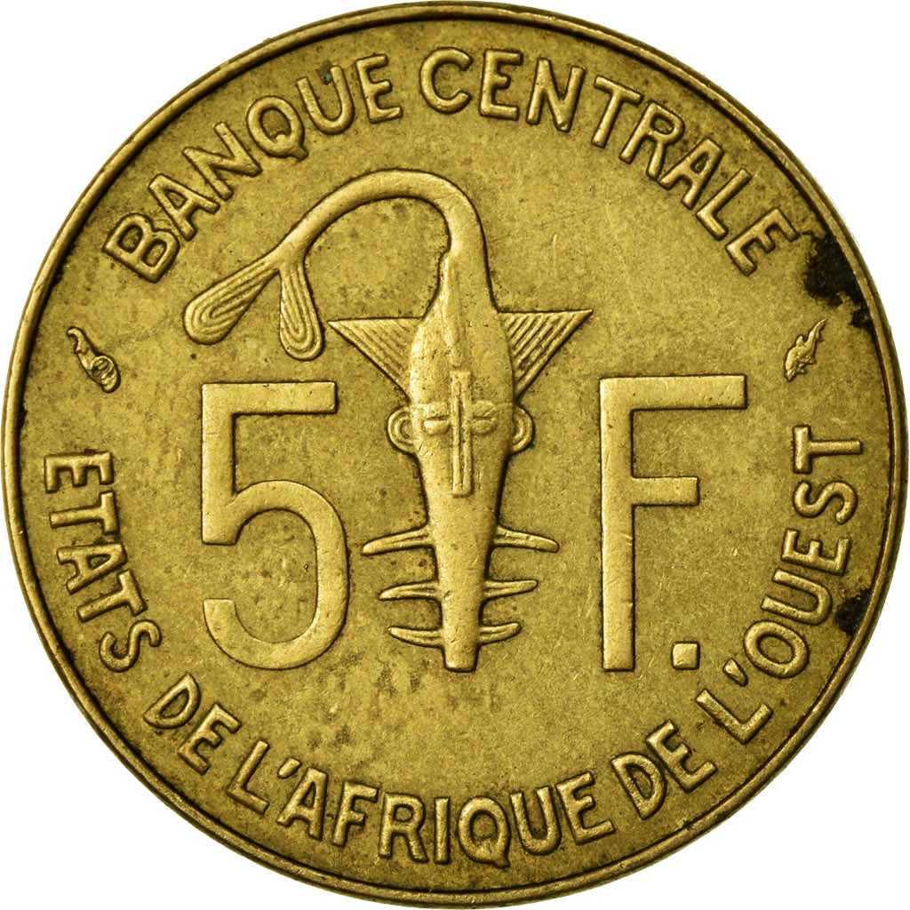 Coin, West African States, 5 Francs, 1976, Paris, VF(30-35)
