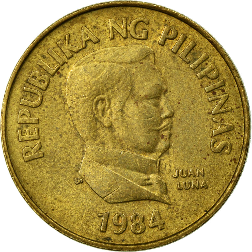 Coin, Philippines, 25 Sentimos, 1984, VF(30-35), Brass, KM:241.1