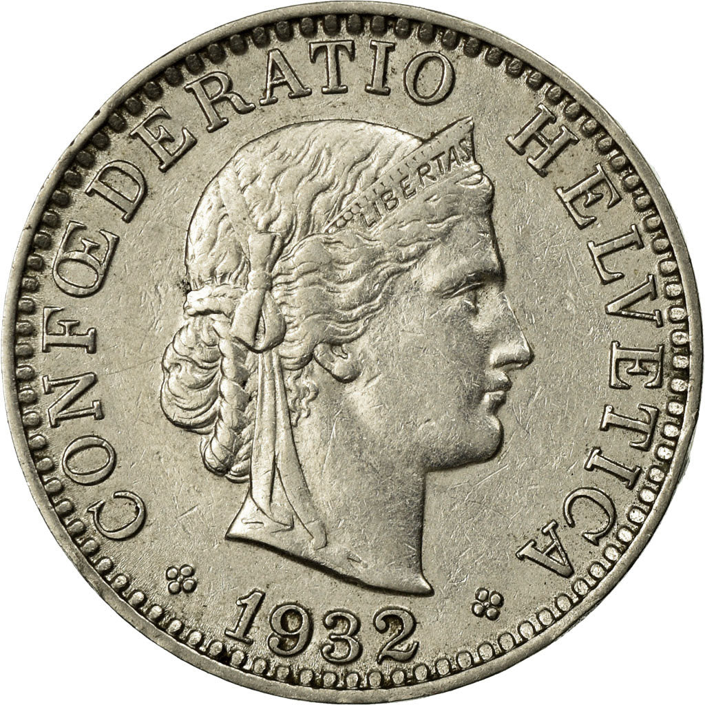 Monnaie, Suisse, 20 Rappen, 1932, Bern, TB, Nickel, KM:29