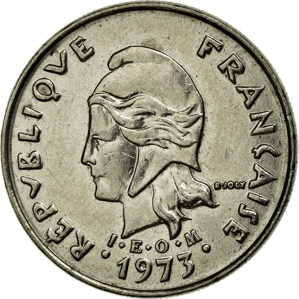 Coin, New Caledonia, 10 Francs, 1973, Paris, AU(55-58), Nickel, KM:11