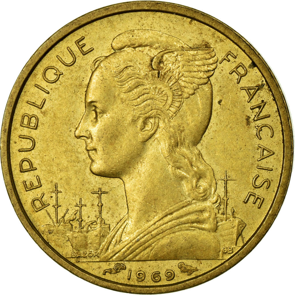 Coin, Réunion, 10 Francs, 1969, EF(40-45), Aluminum-Nickel-Bronze, KM:10a