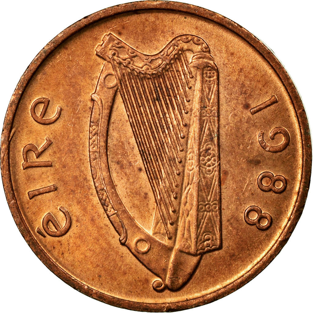 Coin, IRELAND REPUBLIC, Penny, 1988, AU(55-58), Bronze, KM:20