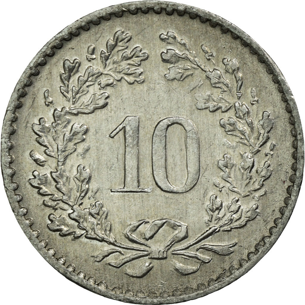 Moneta, Szwajcaria, 10 Rappen, 1948, EF(40-45), Aluminium