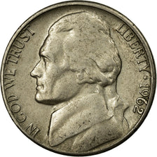 Monnaie, États-Unis, Jefferson Nickel, 5 Cents, 1962, U.S. Mint, Denver, TB+