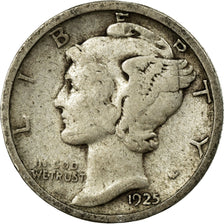 Coin, United States, Mercury Dime, Dime, 1925, U.S. Mint, San Francisco