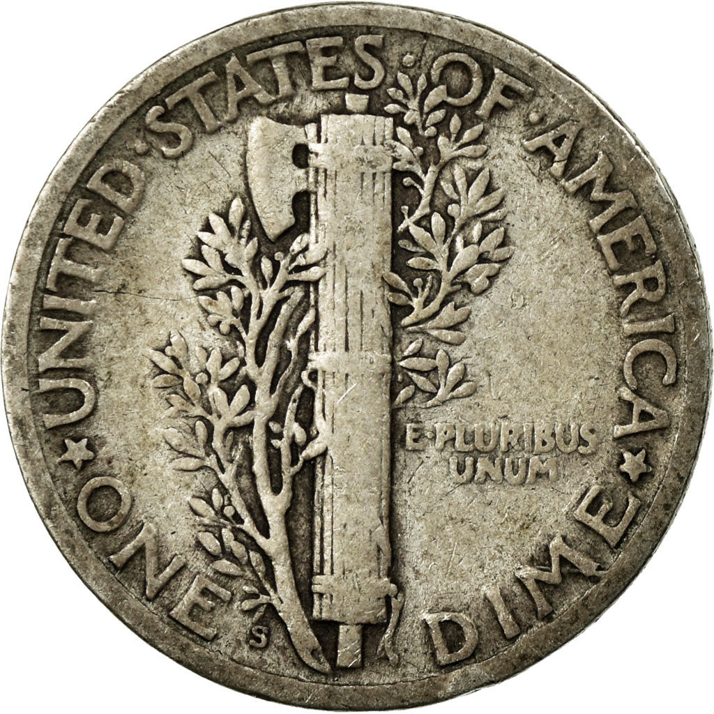 Coin, United States, Mercury Dime, Dime, 1925, U.S. Mint, San Francisco