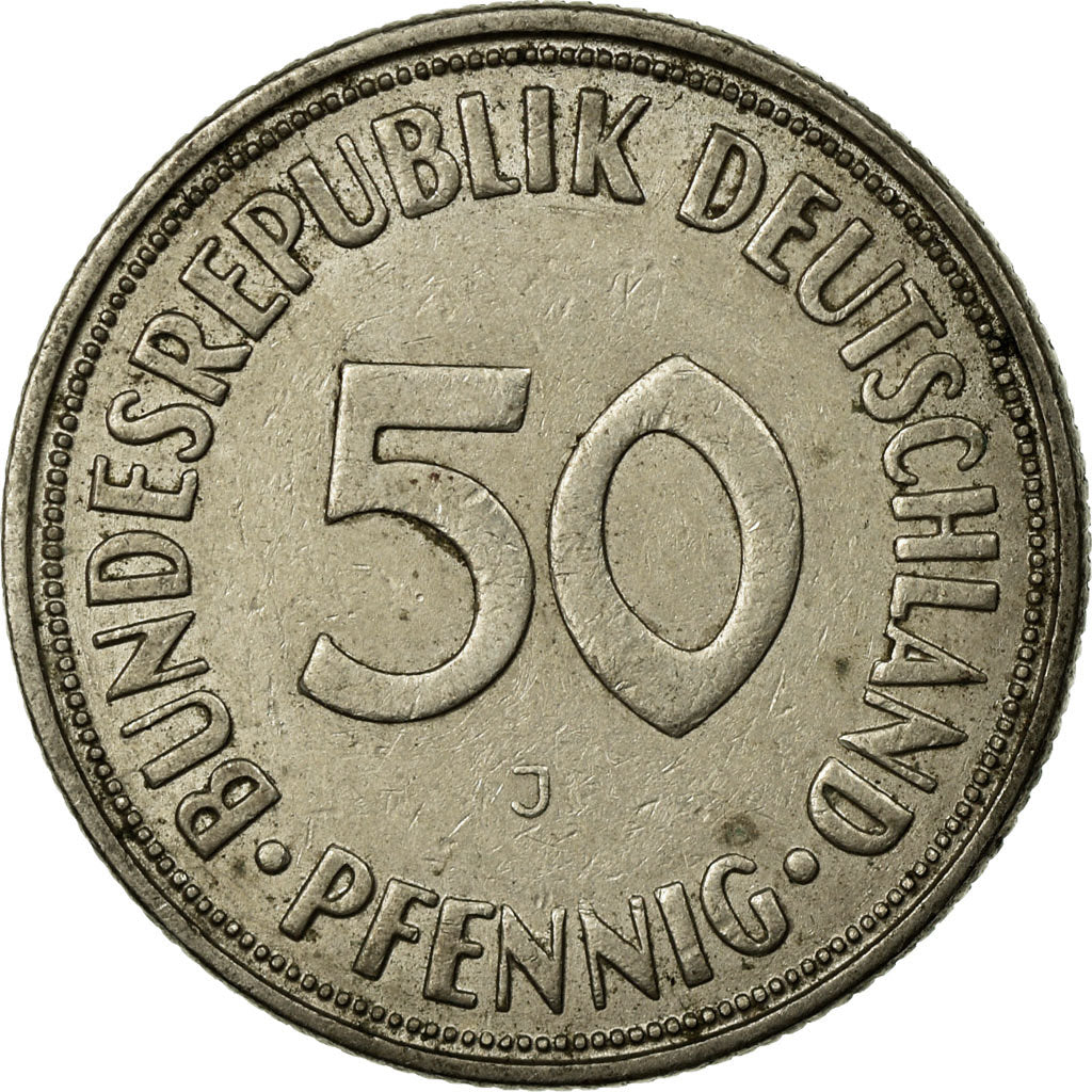 Moneta, GERMANIA - REPUBBLICA FEDERALE, 50 Pfennig, 1950, Hambourg, MB+