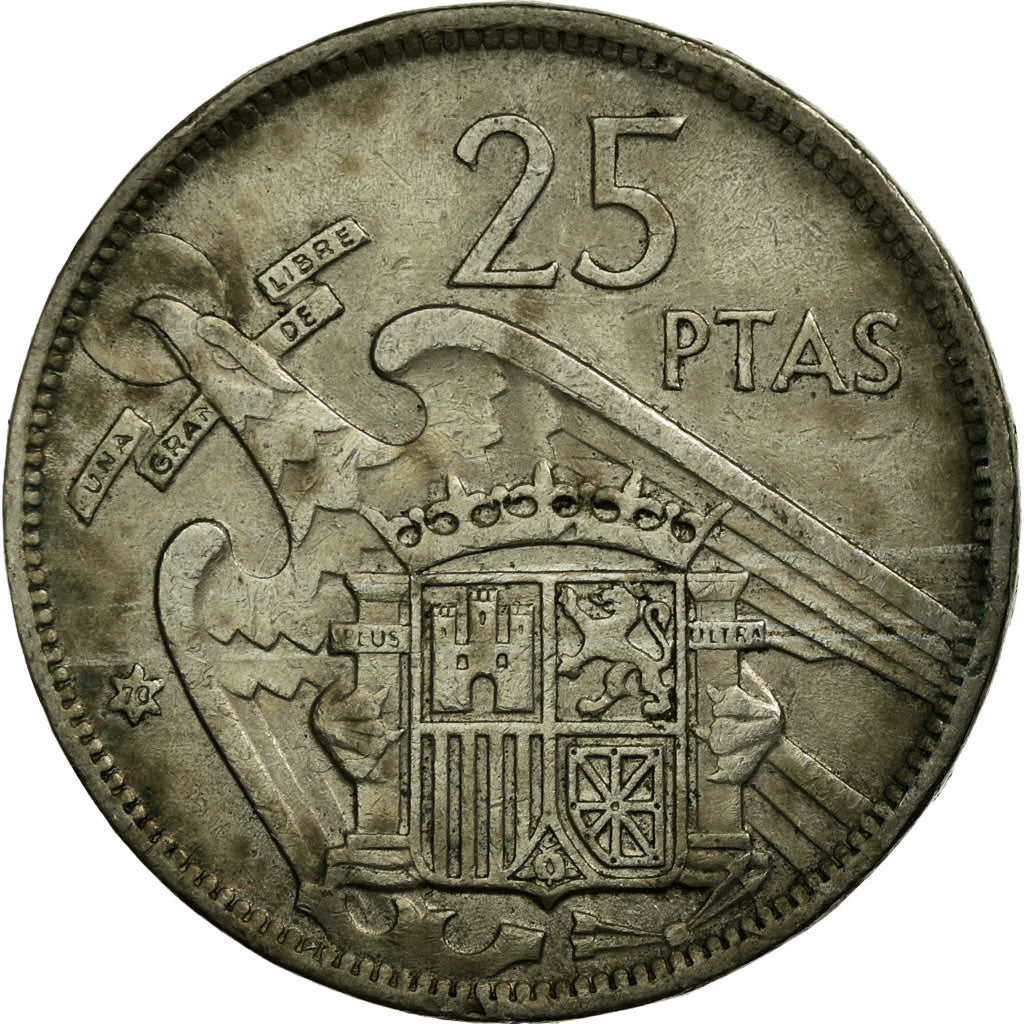 Coin, Spain, Caudillo and regent, 25 Pesetas, 1970, VF(30-35), Copper-nickel